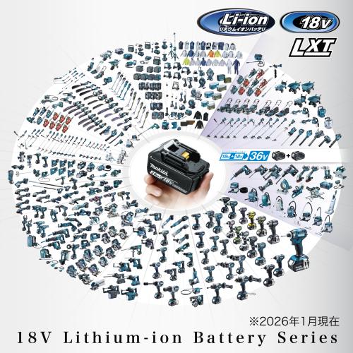 マキタの18Vリチウムイオンバッテリーと対応する工具のシリーズ