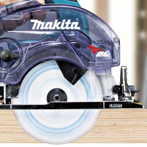 125mm充電式防じんマルノコKS516Dの刃の周りを近くから写した画像
